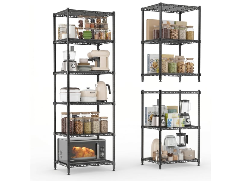  Étagère en fil de fer ultra-résistante 545 kg – 6 niveaux – rangement autonome pour garage, cellier, cave, buanderie – 186 cm PLS_33WPFHTY - Conforama A