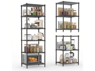 Étagère en fil de fer ultra-résistante 545 kg – 6 niveaux – rangement autonome pour garage, cellier, cave, buanderie – 186 cm