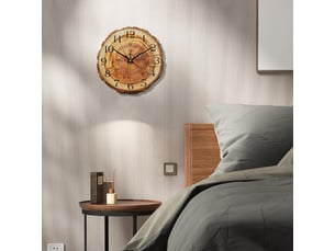 Horloge style cernes d'arbre – horloge à poser avec chiffres arabes – mouvement à quartz – horloge créative – horloge à quartz – 12 pouces