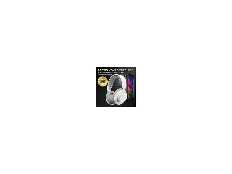  Casque gaming sans fil blanc 2.4 ghz usb-c bluetooth arceau extensible micro retractable clearcast gen 2 jusqua 40h 8267359 - Conforama B