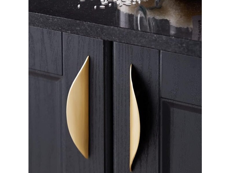  Jeu de 2 poignées en alliage de zinc dorées 96x147 mm, poignées modernes pour cuisine et salle de bain  - Conforama C