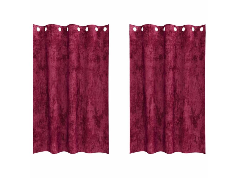 Lot de 2 rideaux en velours, rideaux de fenêtre bordeaux 175 x 140 cm velours cf44149 - Conforama A