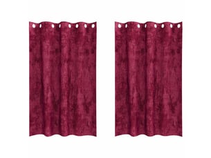 Lot de 2 rideaux en velours, rideaux de fenêtre bordeaux 175 x 140 cm velours cf44149