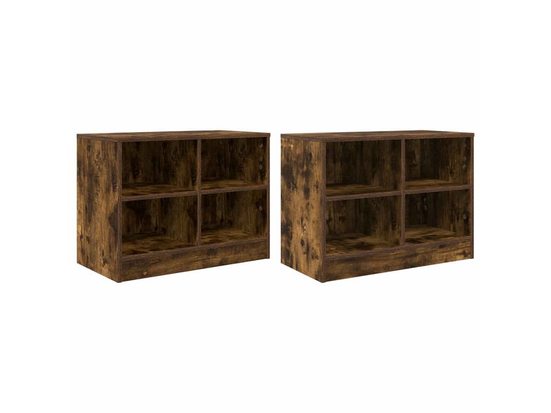  Armoire de lit avec étagère 2 pièces chêne fumé 66x33x48 cm  - Conforama D