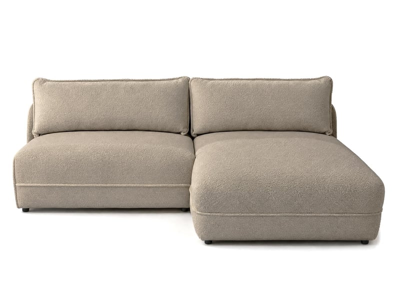  Lucien - canapé d'angle droit 4 places ouvert en tissu bouclette -  - taupe LUCIEN - Conforama A