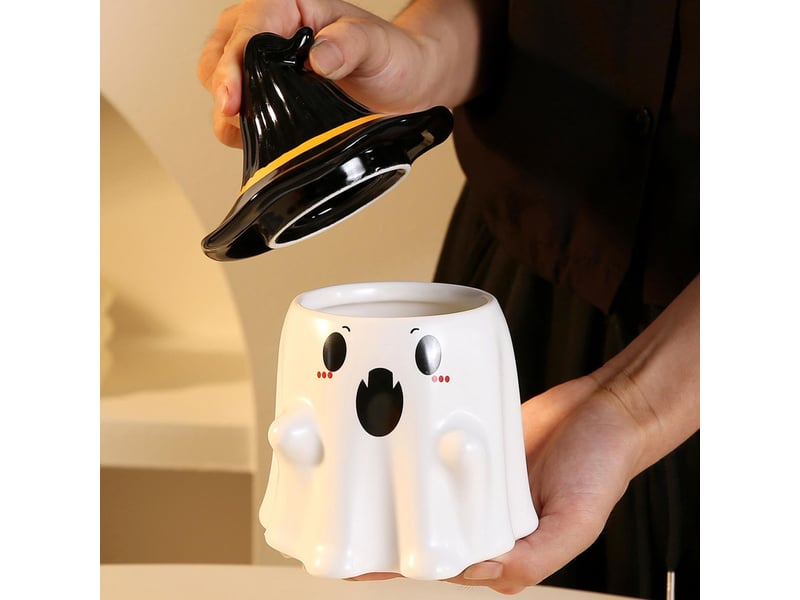  Mug en céramique, fantôme blanc, 16 × 10,6 × 10,2 cm  - Conforama C