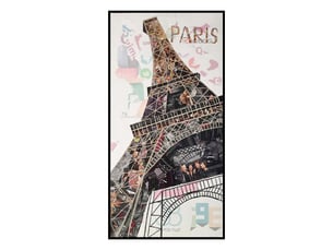 Tableau collage tour eiffel paris ii 52x102cm multicolore