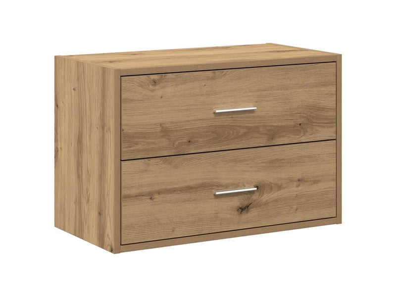  Armoire à tiroirs, commode avec 2 tiroirs chêne artisanal bois d'ingénierie  - Conforama A