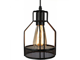 Lustre suspension industrielle métal luminaire vintage e27 pour cuisine salon salle à manger chambre restaurant café bar, 60 w, noir