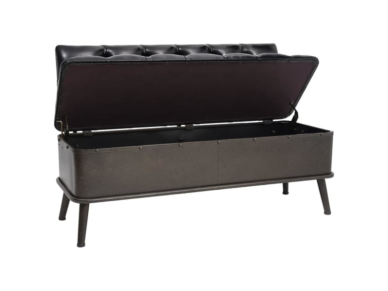  Banc chambre, banc de rangement avec dossier 110 cm noir similicuir shl22984  - Conforama A
