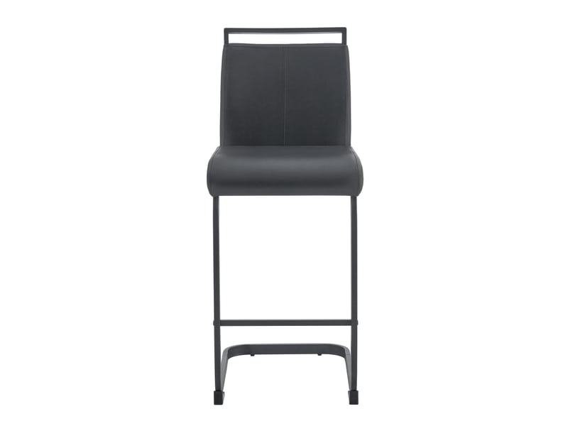  Lot de 2 tabourets de bar cantilever 39 x 46,5 x 96,5 cm - assise en cuir pu et structure métal noir - noir  - Conforama A