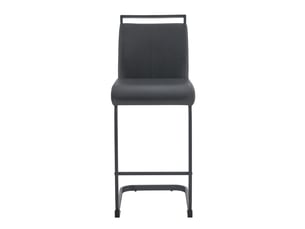 Lot de 2 tabourets de bar cantilever 39 x 46,5 x 96,5 cm - assise en cuir pu et structure métal noir - noir