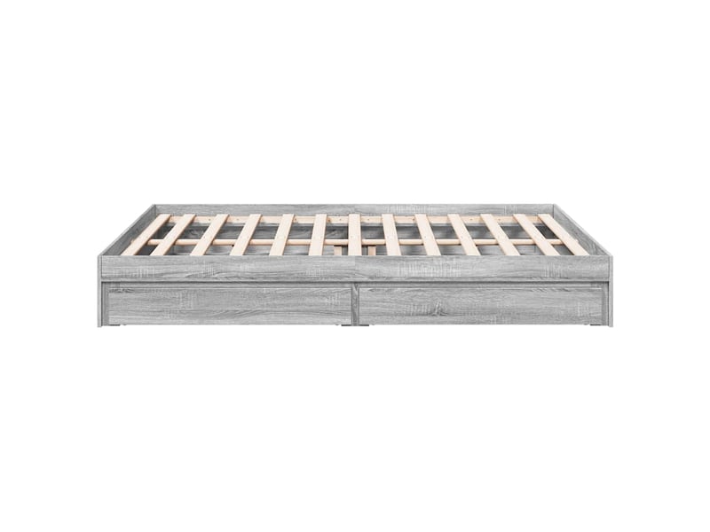  Lit double- lit adulte -  cadre de lit avec tiroirs sans matelas sonoma gris 150x200 cm  - Conforama D