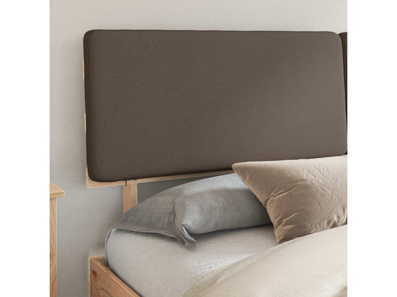  Lit double- lit adulte -  cadre de lit avec tête de lit rembourrée taupe 200 x 200 cm  - Conforama B