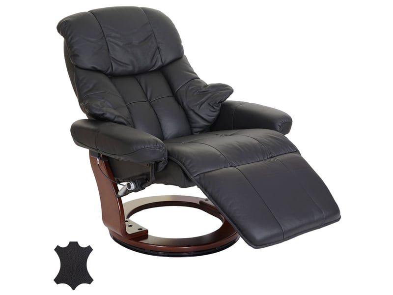  Mca fauteuil relax calgary 2, fauteuil de télévision, cuir, charge 150kg - noir, couleur noix  - Conforama B