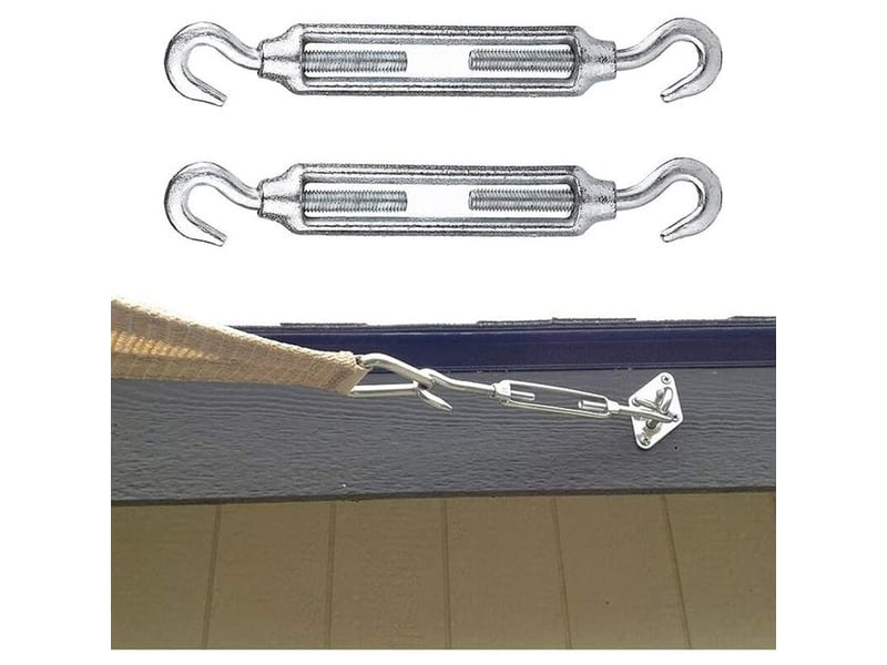  Lot de 2 tendeur de fil, tendeur câble vis crochet, tendeurs en acier inoxydable, pour kit de fixation de voile d'ombrage robuste, multicolore XLH-ZLS-015596ZLS - Conforama E