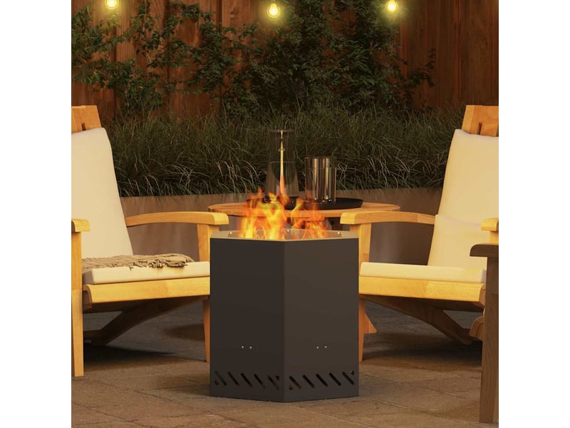 Brasero exterieur, foyer sans fumée noir 48x48x51 cm acier patiné shl49852 - Conforama D