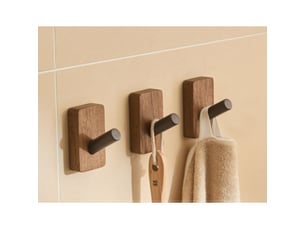 3 porte-manteaux bois, crochets muraux pour chapeaux, clés, serviettes. Déco salon, salle de bain, chambre, cuisine. Naturel, robuste et fonctionnel.