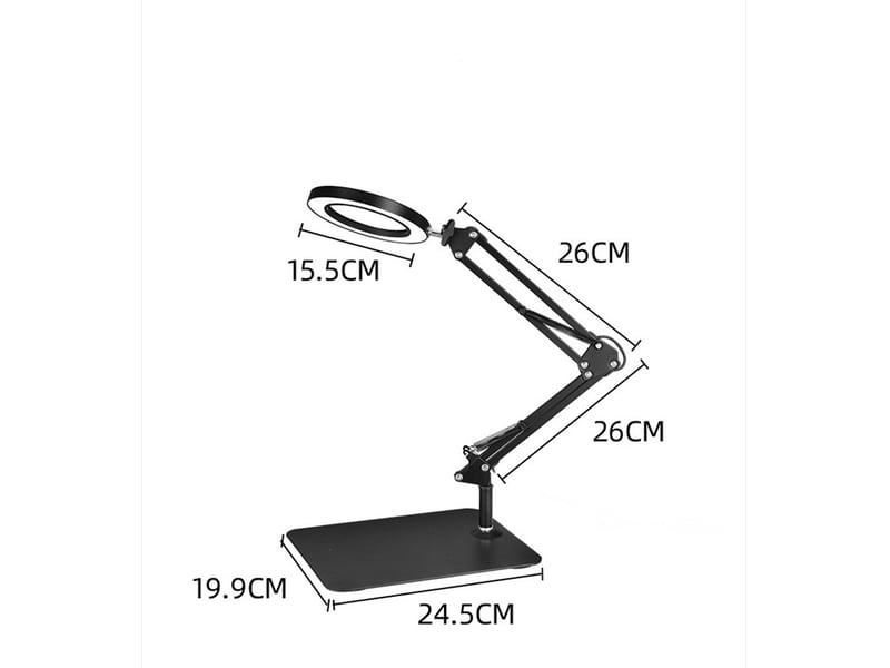 Lampe de bureau avec loupe 10x et led avec base 3 modes de couleur,10 niveaux de luminosité - Conforama B