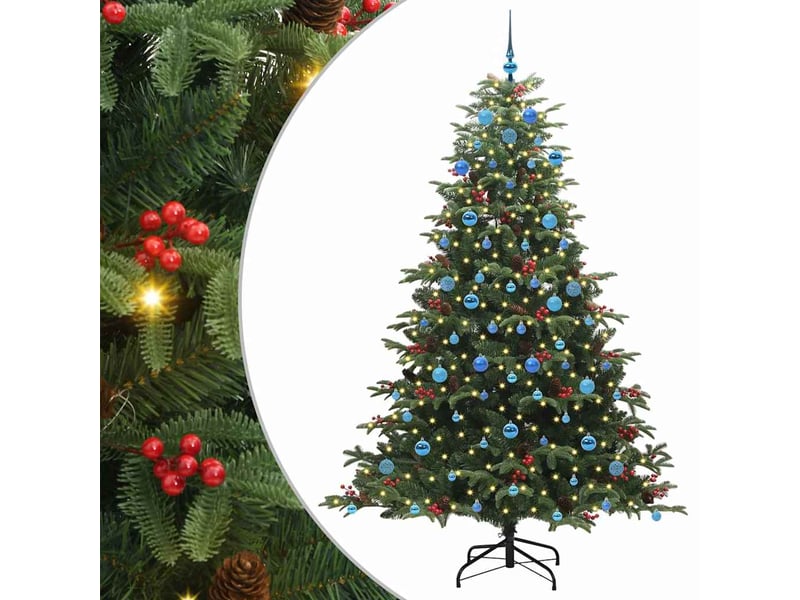 Sapin de noël, arbre de noël artificiel vert 210 cm pvc, métal et plastique cf61463 - Conforama A