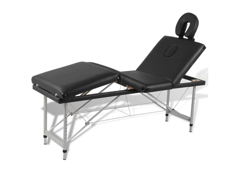  Table pliable de massage 4 zones avec cadre en inox noir 02_0001890  - Conforama A