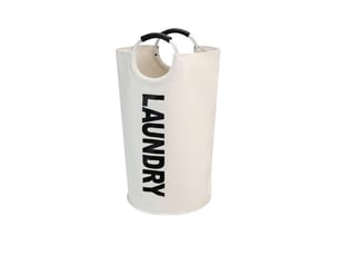 Panier à linge pliable en tissu oxford 90 l, grand format - blanc cassé - 79 x 38 cm