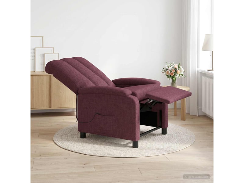  Vidaxl fauteuil de massage inclinable pourpre tissu  - Conforama B