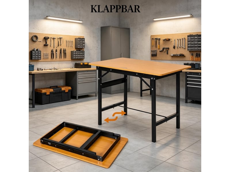  Établi pliant table de travail mdf et métal noir et jaune 100 x 60 x 75.5 cm T5828P568291 - Conforama E