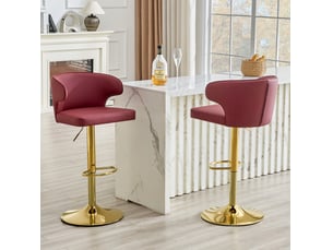 tabouret de bar assise réglable en hauteur MODFU - rouge hauteur d'assise 61.5 cm vendu Par paire