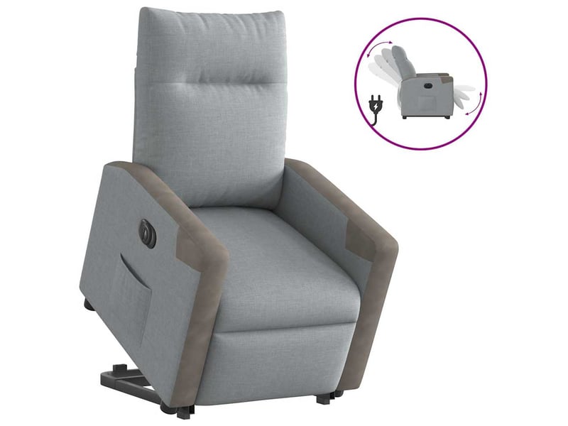 Fauteuil inclinable électrique, fauteuil relax salon gris clair tissu shl14566 - Conforama B