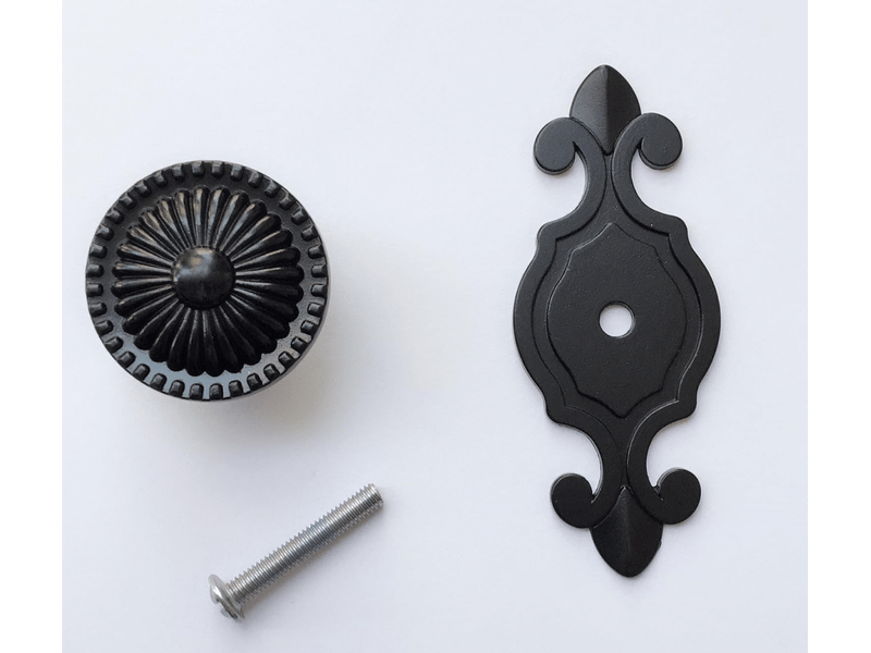  (noir) lot de 8 boutons d'armoires anciens européens, boutons de meubles ronds à perçage unique, adaptés aux armoires, aux placards de cuisine  - Conforama C