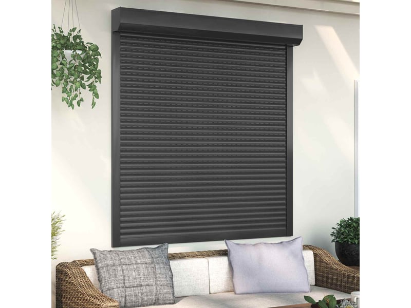  Store enrouleur, store roulant anthracite 140 x 150 cm aluminium et polyuréthane cf47238  - Conforama B