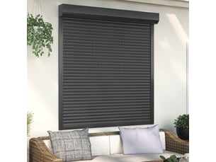 Store enrouleur, store roulant anthracite 140 x 150 cm aluminium et polyuréthane cf47238
