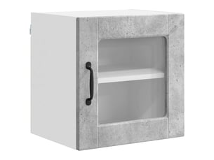 Meuble mural de cuisine, cabinet en verre mural gris béton 40x31x40cm shl2247