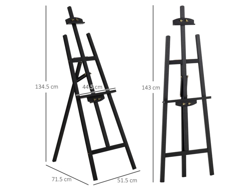  Chevalet 134,5x51,5x71,5 cm pliable réglable jusqu’à 75° bois noir  - Conforama C
