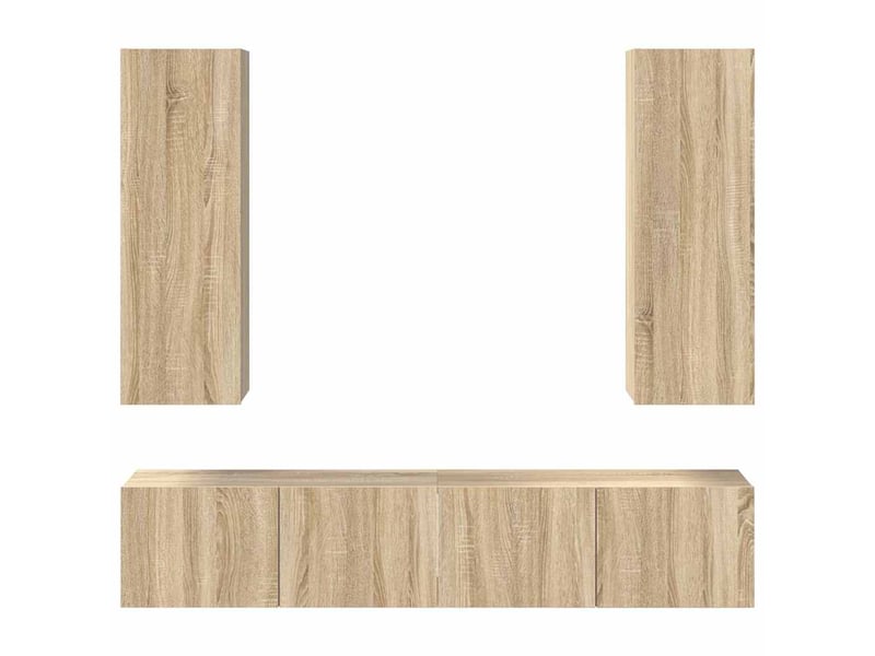  Ensemble de meubles tv 4 pcs chêne sonoma bois d'ingénierie shl38844  - Conforama E