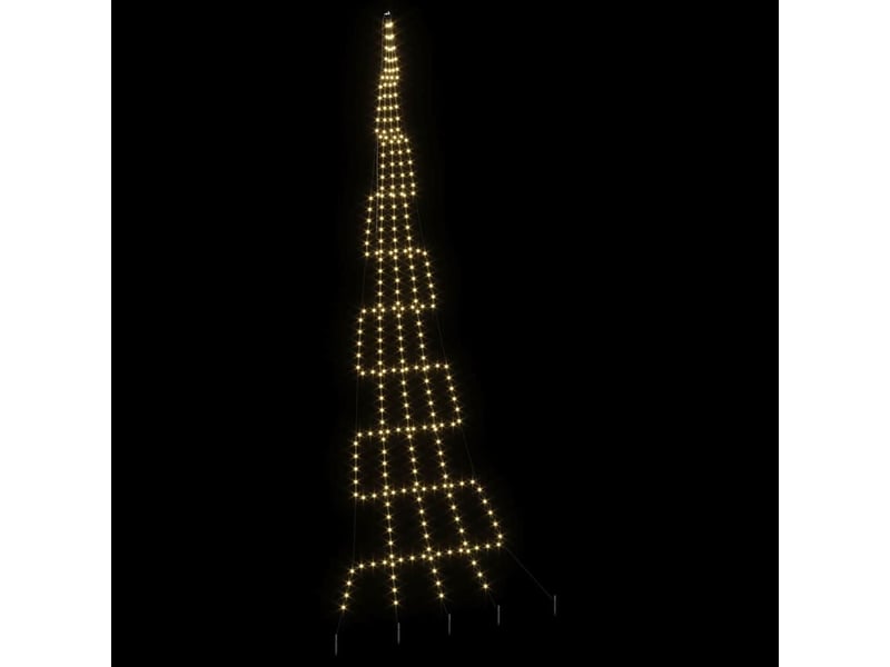  Arbre de noël, sapin de noël led avec piquets au sol blanc chaud 511 cm métal  - Conforama D