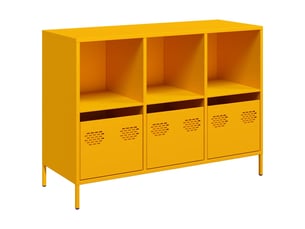 Buffet - bahut - meuble de rangement jaune moutarde 101,5x39x73,5 cm acier laminé à froid