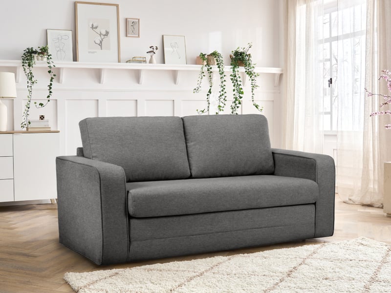 Bobochic canapé droit convertible déplimousse come tissu chiné gris foncé COME - Conforama B