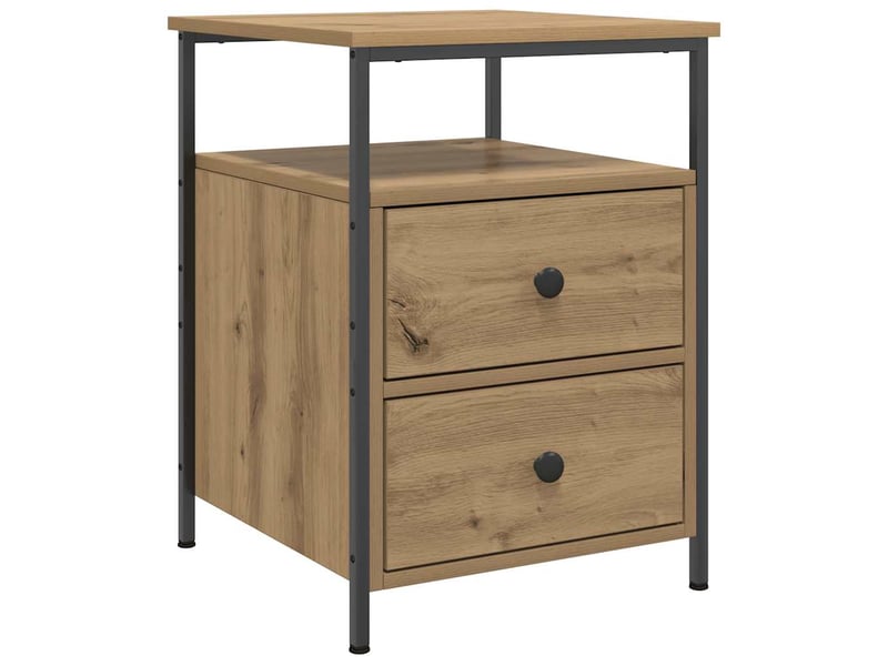  Lot de 2 tables de chevet - cabinet de chevet - table de nuit chêne artisanal bois d'ingénierie  - Conforama D
