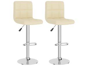 Lot de 2 tabouret de bar, chaise de bar crème tissu shl36896