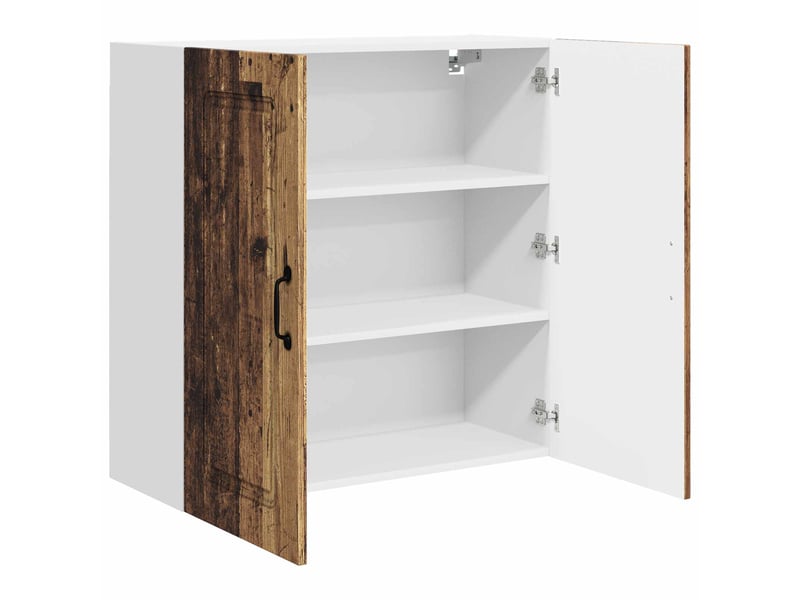  Meuble mural de cuisine | armoire de cuisine bois ancien 80x31x80cm shl7828  - Conforama E