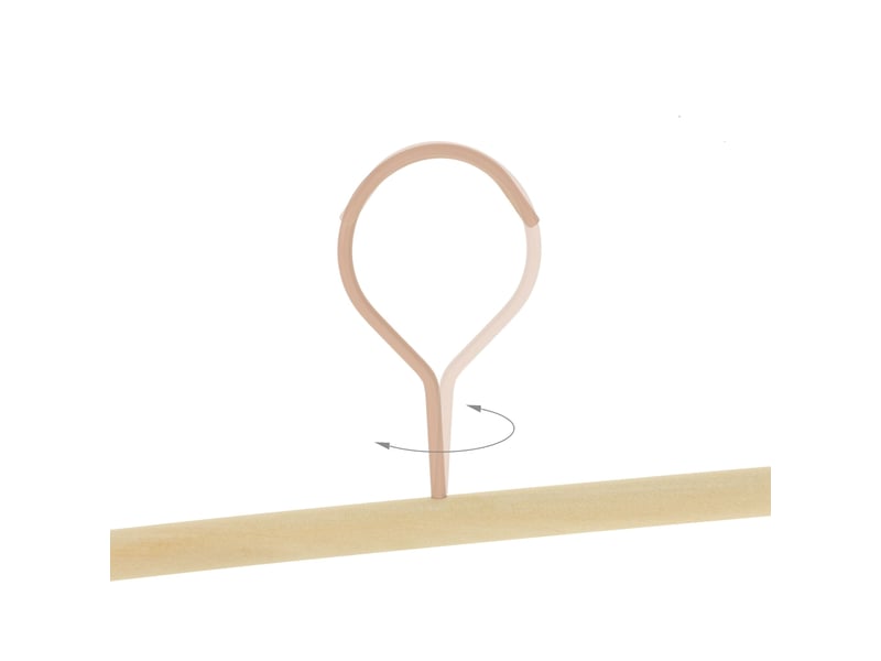  Lot de 10 cintres à pantalons avec pinces réglables pratiques pour jupes shorts design sobre en bois rose 13_0010855  - Conforama E