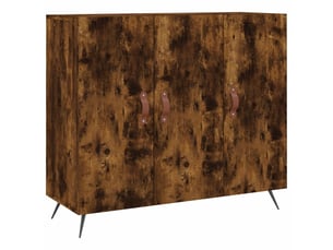 Buffet - bahut - meuble de rangement chêne fumé 90x34x80 cm bois d'ingénierie