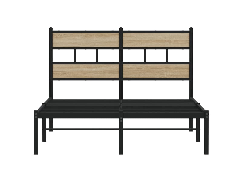  Lit double- lit adulte -  cadre de lit en métal sans matelas chêne sonoma 120x190 cm  - Conforama C