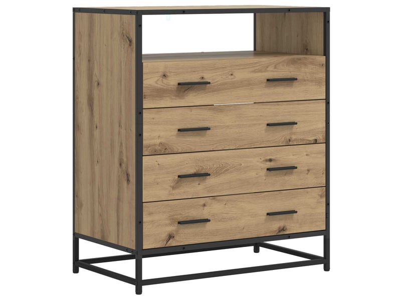  Armoire à tiroirs, commode 4-tiroir chêne artisanal 70x41x83,5 cm  - Conforama A