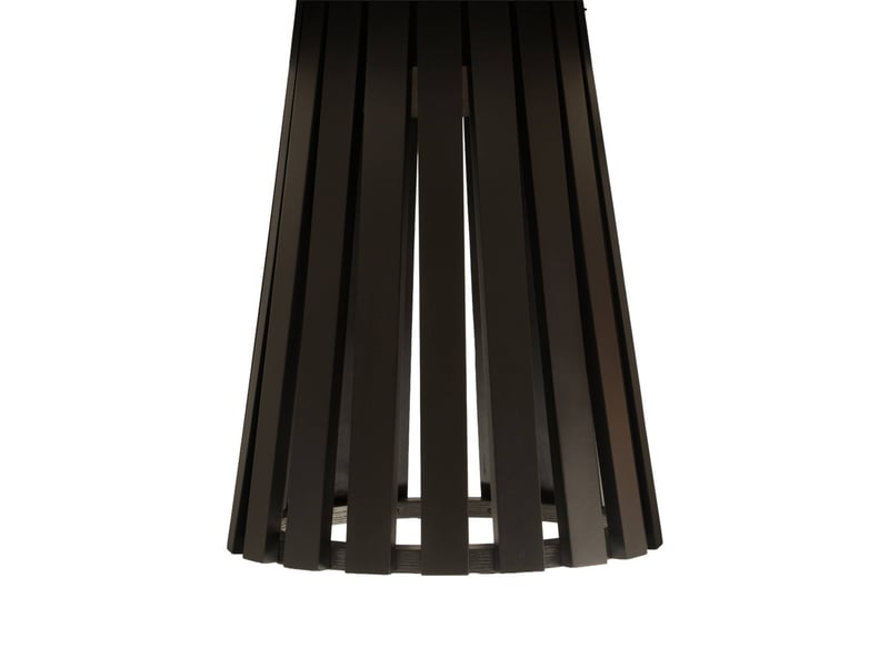  Table à manger ronde bois d'hévéa placage chêne 4 places noir - angèle  - Conforama C