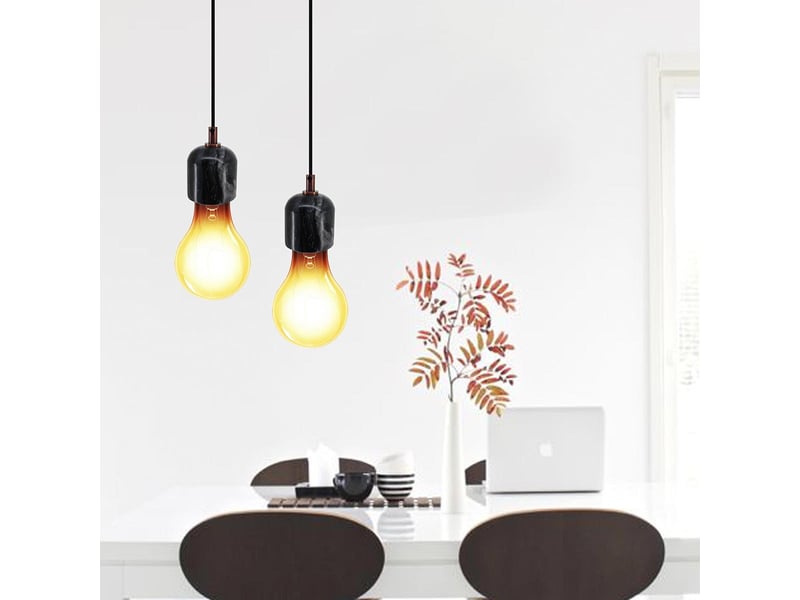  Lampe suspension en marbre sigma iv 36cm noir  - Conforama C