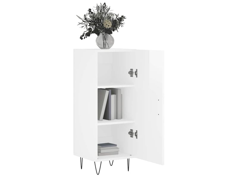  Buffet - bahut - meuble de rangement blanc brillant 34,5x34x90 cm bois d'ingénierie  - Conforama D