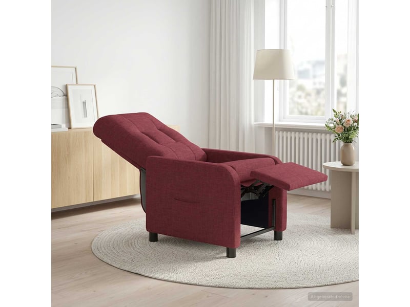 Vidaxl fauteuil inclinable bordeaux tissu  - Conforama B